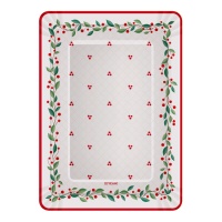 Bandeja de Natal rectangular de flor de azevinho de 25 x 34 cm - Oh Yeah! - 2 unidades