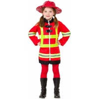 Fato de bombeiro vermelho e amarelo para raparigas