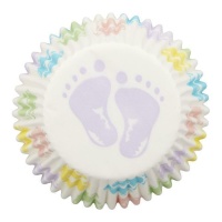 Formas para cupcakes com pegada de bebé de 5 cm - Wilton - 75 peças