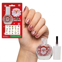 Esmalte de unhas infantil com adesivos Lil Xmas