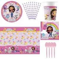Kit para festa Gabby's Dollhouse - 8 pessoas