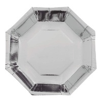 Pratos octogonais de 25 cm - 6 unid.