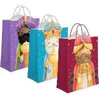 Saco de presente 14 x 11,5 x 6,7 cm Três Reis Magos - 1 unidade