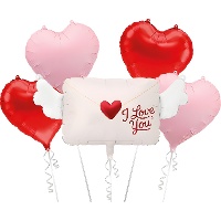 Buquê de balões I Love You para o Dia dos Namorados - 5 unidades