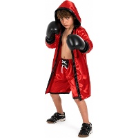 Fato de pugilista vermelho para criança