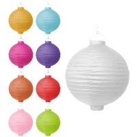 Lanterna de papel 30 cm com LED - 1 peça