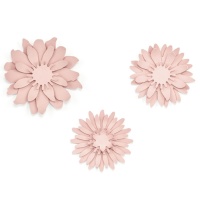 Decoração de flores em papel de Margaridas cor-de-rosa - 3 unidades