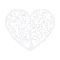 Decoração de corações de papel com árvores 13,5 x 11,5 cm - 10 unidades