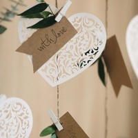 Decoração coração de papel 12 x 10 cm - 10 unid.