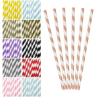 Palhinhas em papel chevron - 10 unid.