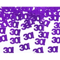 Confettis de aniversário 30 roxo de 15 g