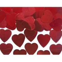 Confettis de corações grandes vermelhos de 10 g