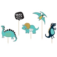 Picks para cupcakes de Dinossauro pré-histórico - 5 peças