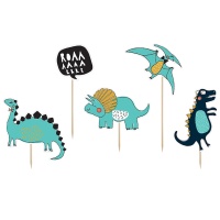 Toppers para cupcakes Dinossauro pré-histórico - 5 unid.