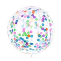 Balão de látex gigante com confettis coloridos 1 m - PartyDeco - 1 peça