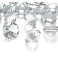 Pedras de diamante transparentes de 3 cm - 5 unidades