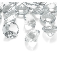 Pedras de diamante transparente de 3 cm - 5 unidades
