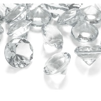 Pedras de diamante transparentes 3 cm - 5 unid.