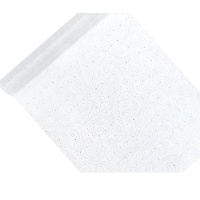 Corredor de mesa em organza de 48 cm com pontos prateados - 9 m