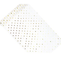Corredor de mesa de organza de 30 cm com bolinhas douradas - 9 m