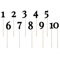 Toppers de números pretos para a mesa - 11 unidades