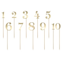 Toppers de números dourados para a mesa - 11 unidades