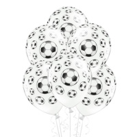 Balões de futebol em látex 30 cm - PartyDeco - 6 pcs.