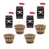 Conjunto de embalagens de festa pirata - 6 unidades