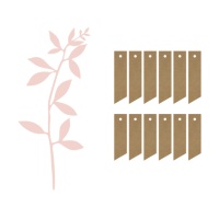 Decoração de ramos de papel rosa claro com etiquetas - 6 unidades