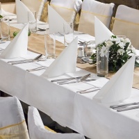 Toalha de mesa em tecido rectangular branco de 1,80 x 3,00 m