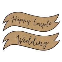 Estandartes de casamento em kraft - 2 unidades