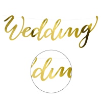 Letreiro de Wedding dourado - 2,50 m