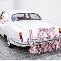 Kit de decoração para carro rosa-dourado Love