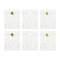 Sacos de papel com estrelas - 6 unidades