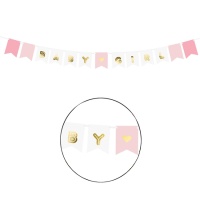 Galhardete cor-de-rosa para bebé menina - 1,75 m