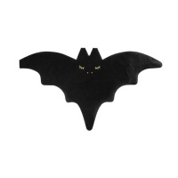 Guardanapos pretos em forma de morcego 9 x 16 cm - 20 unid.