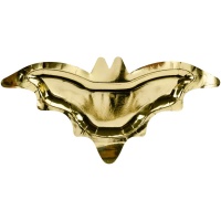 Pratos dourados em forma de morcego de 18 x 37 cm - 6 unidades