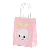 Saco de presente BOO Halloween 14 x 14 x 8 cm - 1 unid.
