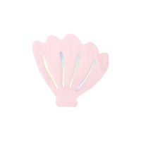 Guardanapos cor-de-rosa em forma de concha 12,5 x 13 cm - 20 unid.