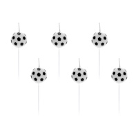 Velas de bola de futebol de 2,5 cm - 6 unidades
