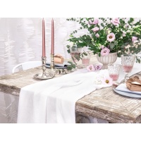 Corredor de mesa em musselina branca de 70 cm - 5 m