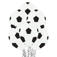 Balões de bolas de Futebol em látex de 30 cm - PartyDeco - 6 unidades