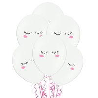 Balões nuvem de látex branco 30 cm - PartyDeco - 6 peças