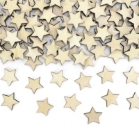 Confettis em forma de estrelas de madeira - 50 unidades