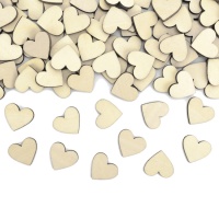 Confettis de madeira em forma de coração de 50 unidades