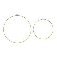 Pendentes de argola em metal dourado - 2 unid.