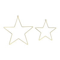 Pingentes de estrelas em metal dourado - 2 peças