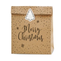 Feliz Natal 27 x 25 x 11 cm envelope de oferta kraft com bolinhas - 3 unid.