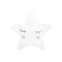 Guardanapos brancos em forma de estrela 16 x 16 cm - 20 unid.