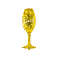 Balão XL silhueta de copo de champanhe de 28 x 80 cm - PartyDeco